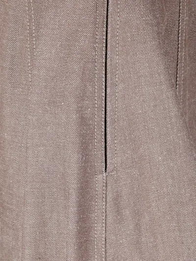 Jejia Structured Half-circle Midi Skirt With Front Zip Closure In Brown