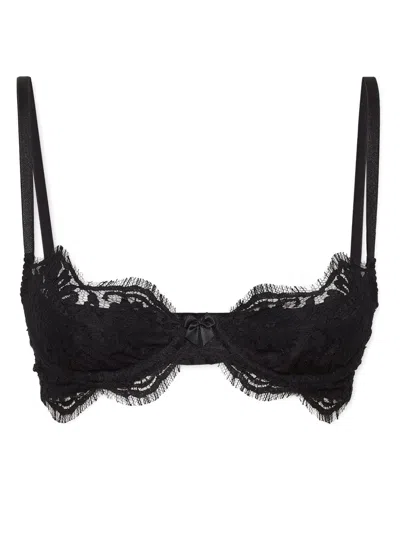 Dsquared2 Lace Bra With Adjustable Straps And Bow In Black