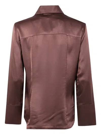 By Malene Birger Rosiannas Wide-collar Shirt In Brown