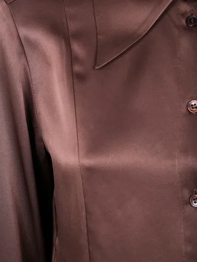 By Malene Birger Rosiannas Wide-collar Shirt In Brown