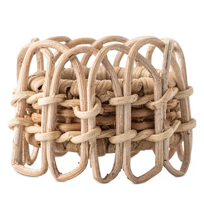 Juliska Provence Rattan Whitewash Napkin Ring In Brown
