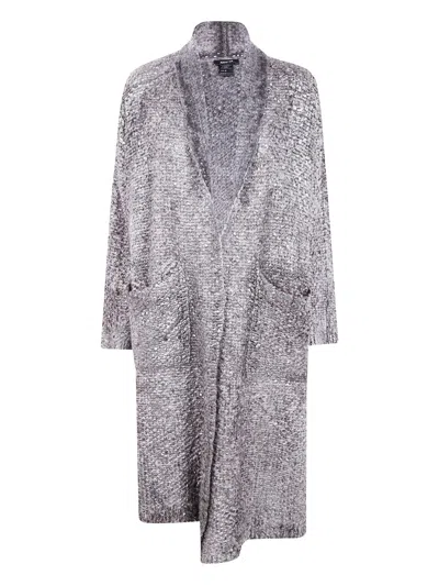 Avant Toi Metallic-threaded Cardi-coat In Silver
