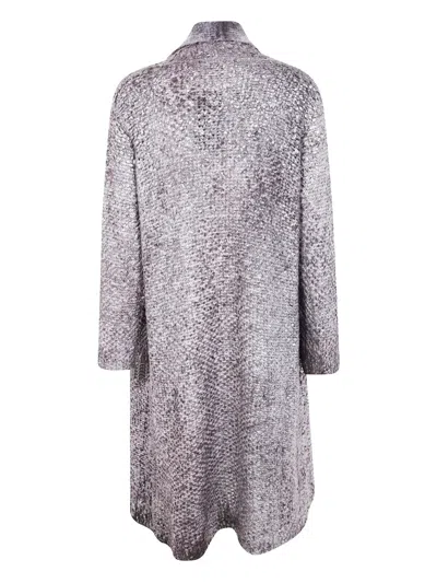 Avant Toi Metallic-threaded Cardi-coat In Silver