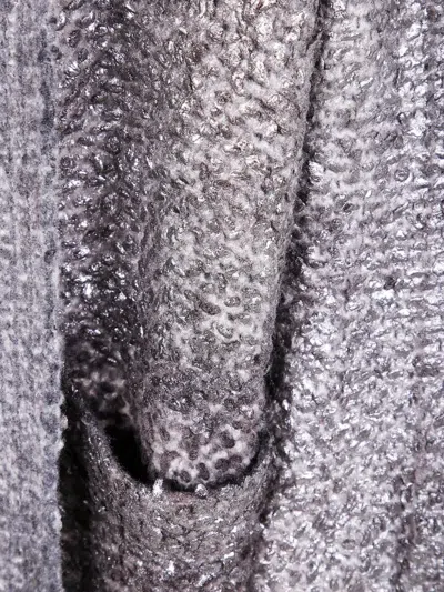 Avant Toi Metallic-threaded Cardi-coat In Silver