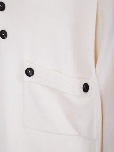 纽扣门襟贴袋毛衣