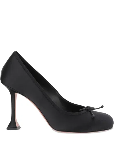 Amina Muaddi Women Black Bow Heels, 3.5 Luxury Pumps & Heels For Women Darveys In Black
