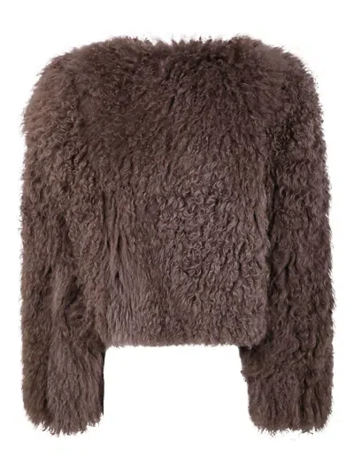 人造皮草短款夹克