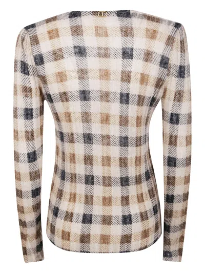 Twinset Twin-set Round Neck Sweater Print In Neutral