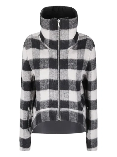 Rick Owens Asymmetric Short Wool Jacket With High Collar In Black