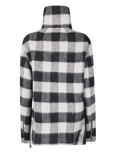 Rick Owens Asymmetric Short Wool Jacket With High Collar In Black