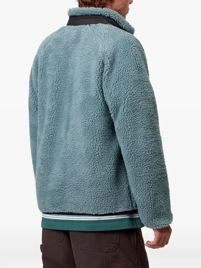 Carhartt Fleece Jacket With High Collar And Pockets In Blue