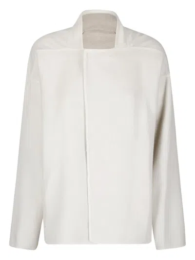 Rick Owens Lightweight Camel Hair Jacket With Squared Collar In Neutral
