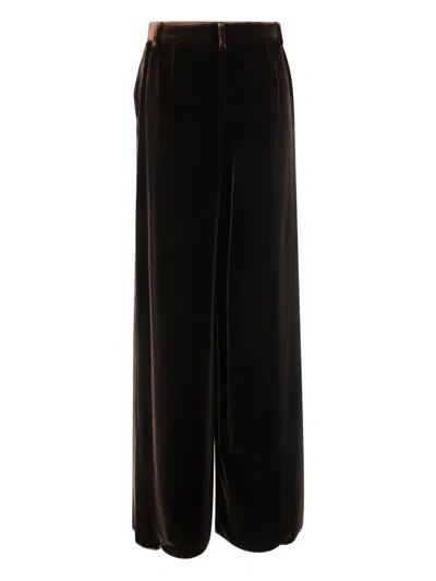 Giorgio Armani Wide-leg Trousers In Viscose And Silk In Black