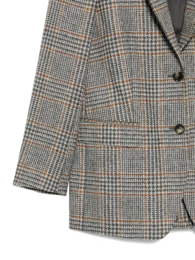 Alberto Biani Checked Button Jacket In Gray