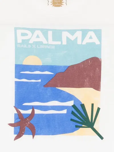 Rails X Lspace The Classic Crew Cotton Graphic T-shirt In White