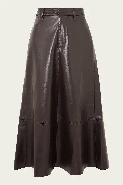 Citizen Of Humanity Cassia Leather Skirt In Chocolate Dark Brown