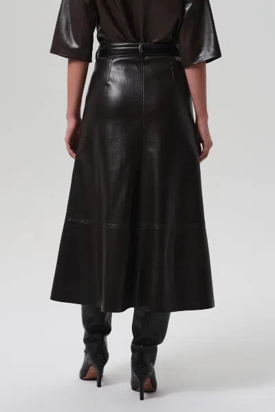 Citizen Of Humanity Cassia Leather Skirt In Chocolate Dark Brown