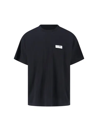Mm6 Maison Margiela Mm6 By Maison Margiela Oversized T-shirt With Contrasting Pocket Detail In Black