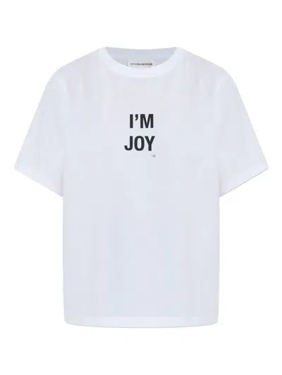 Victoria Beckham Slogan T-shirt In White