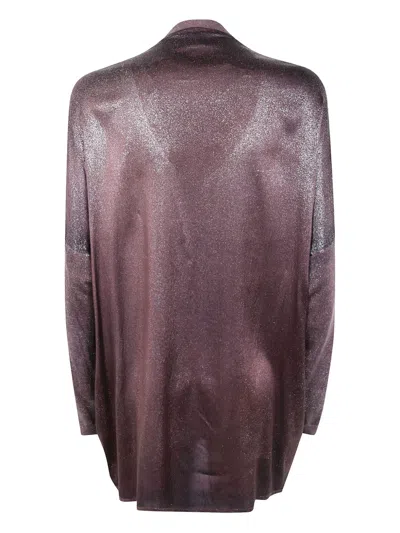 Avant Toi V-neck Lurex Cardigan In Burgundy