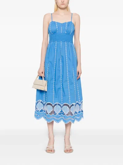 Rails Murano Embroidered Eyelet Cotton Sundress In Blue
