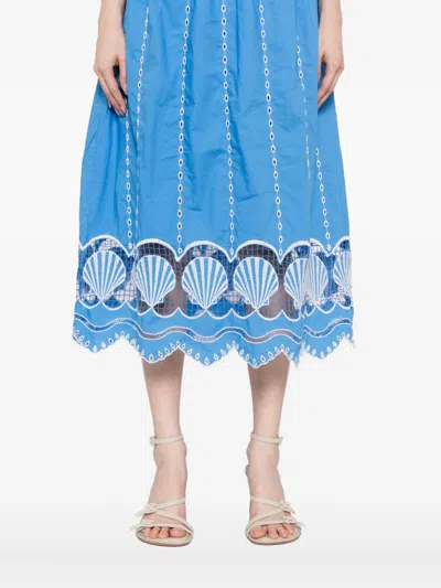 Rails Murano Embroidered Eyelet Cotton Sundress In Blue