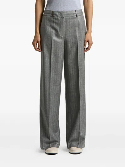 Peserico Stripe-pattern Trousers In Gray