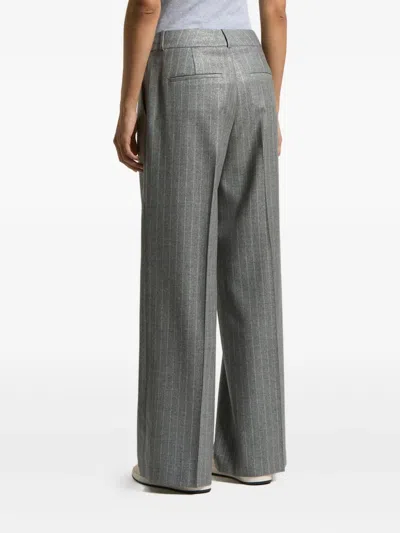 Peserico Stripe-pattern Trousers In Gray