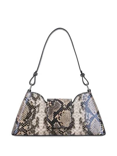Justine Clenquet Marla Python-print Shoulder Bag In Neutral