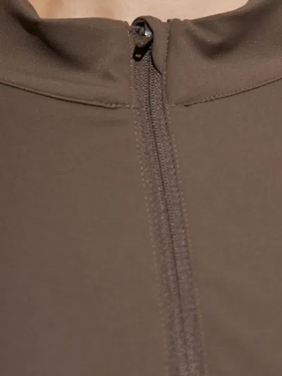 Rethinkit Studios High-neck Half-zip Top In Brown