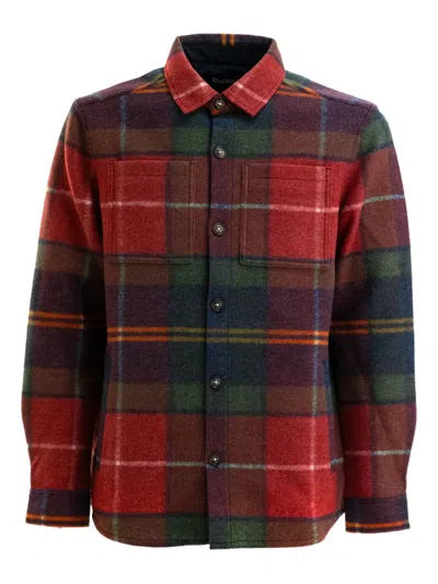 Barbour Check-pattern Shirt Jacket In Red