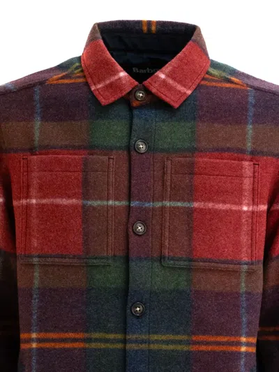 Barbour Check-pattern Shirt Jacket In Red