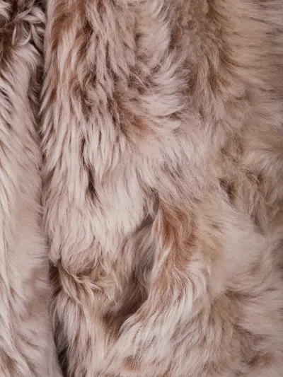 Yves Salomon Hooded Jacket With Faux Fur Texture In Brown