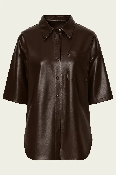 Citizen Of Humanity Frances Cropped Cape Button Up In Chocolate In Burgundy