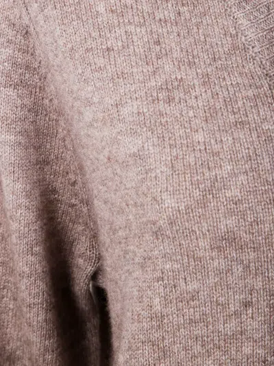 Aspesi V-neck Turtleneck Sweater In Brown