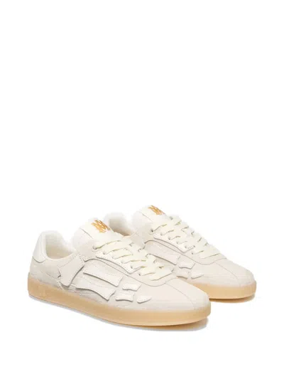Amiri Pacific Bones Crocodile-effect Suede Sneakers In Neutral
