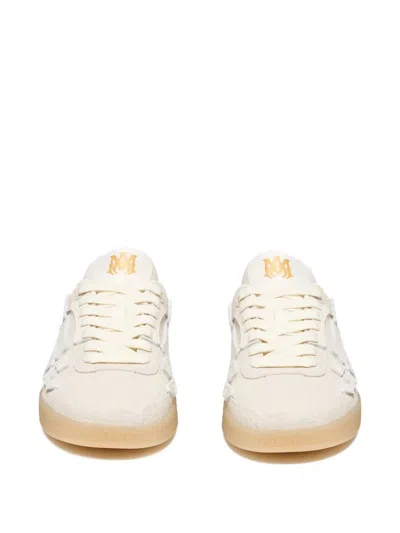 Amiri Pacific Bones Crocodile-effect Suede Sneakers In Neutral