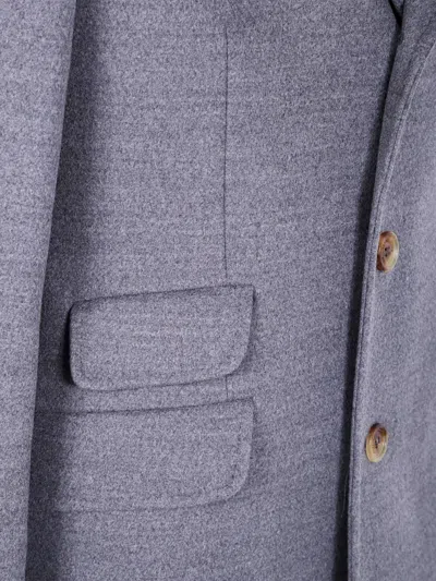 Brunello Cucinelli Three-button Patch-pocket Coat In Blue