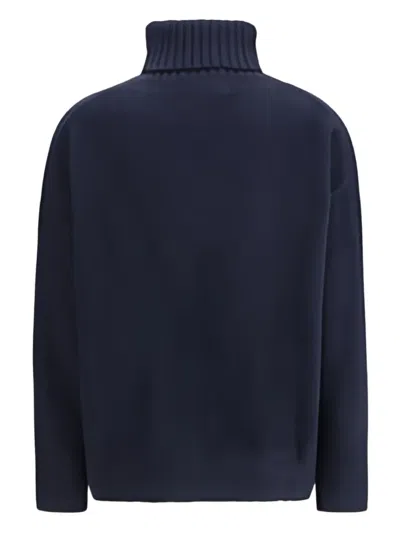 Allude Turtleneck Cashmere Sweater In Blue