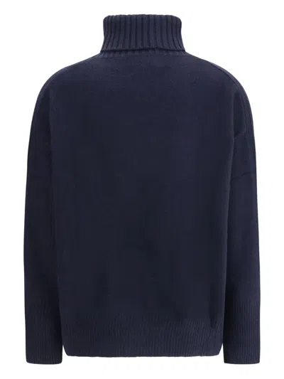 Allude Turtleneck Cashmere Sweater In Blue