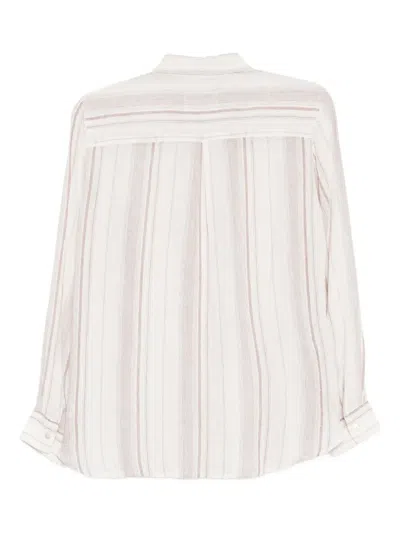 Rails Charli Striped Linen-blend Shirt In Neutral