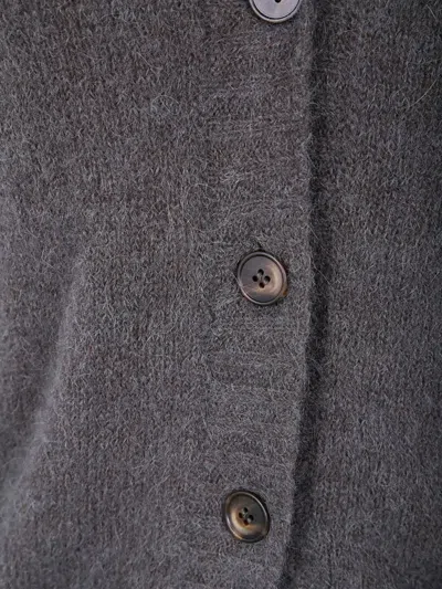 Base Alpaca V-neck Cardigan In Gray