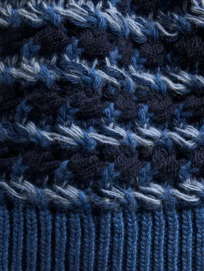 Etro Wool-blend Patterned Beanie In Blue