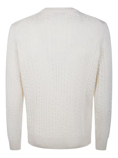 Filippo De Laurentiis Cable-knit Merino-wool Sweater In White
