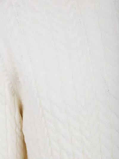 Filippo De Laurentiis Cable-knit Merino-wool Sweater In White
