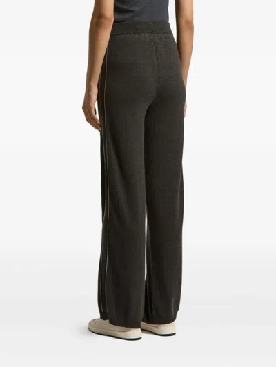 Peserico Stripe-detail Trousers In Black