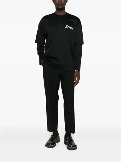 Etudes Studio Double-sleeves Cotton T-shirt In Black