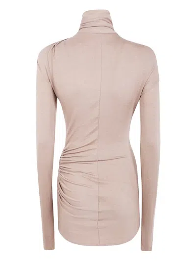 Entire Studios Cross-neck Draped Top In Neutral