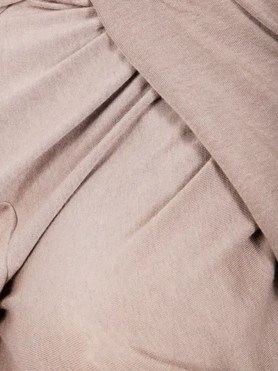 Entire Studios Cross-neck Draped Top In Neutral
