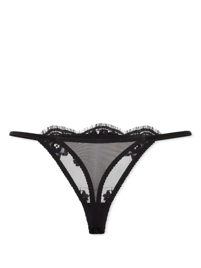 Dsquared2 Lace Thong Featuring Bow Accent In Black